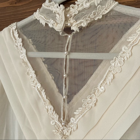 Vintage Ivory Blouse and Skirt - Picture 4 of 6